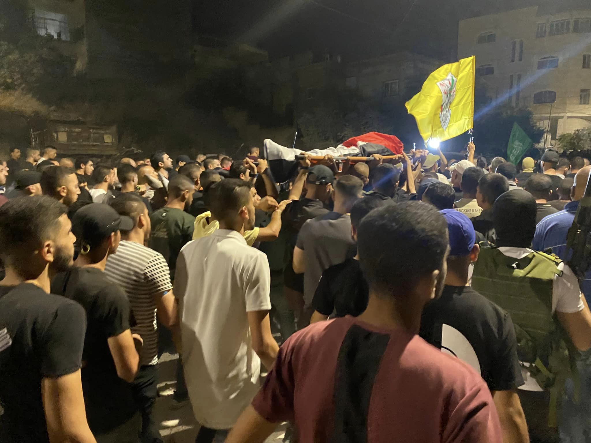 من تشييع جثامين الشهداء. (تصوير ثائر أبو بكر/وفا)